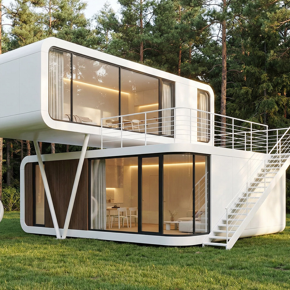 Cápsula portátil inteligente para espaço externo com escadas de acesso
