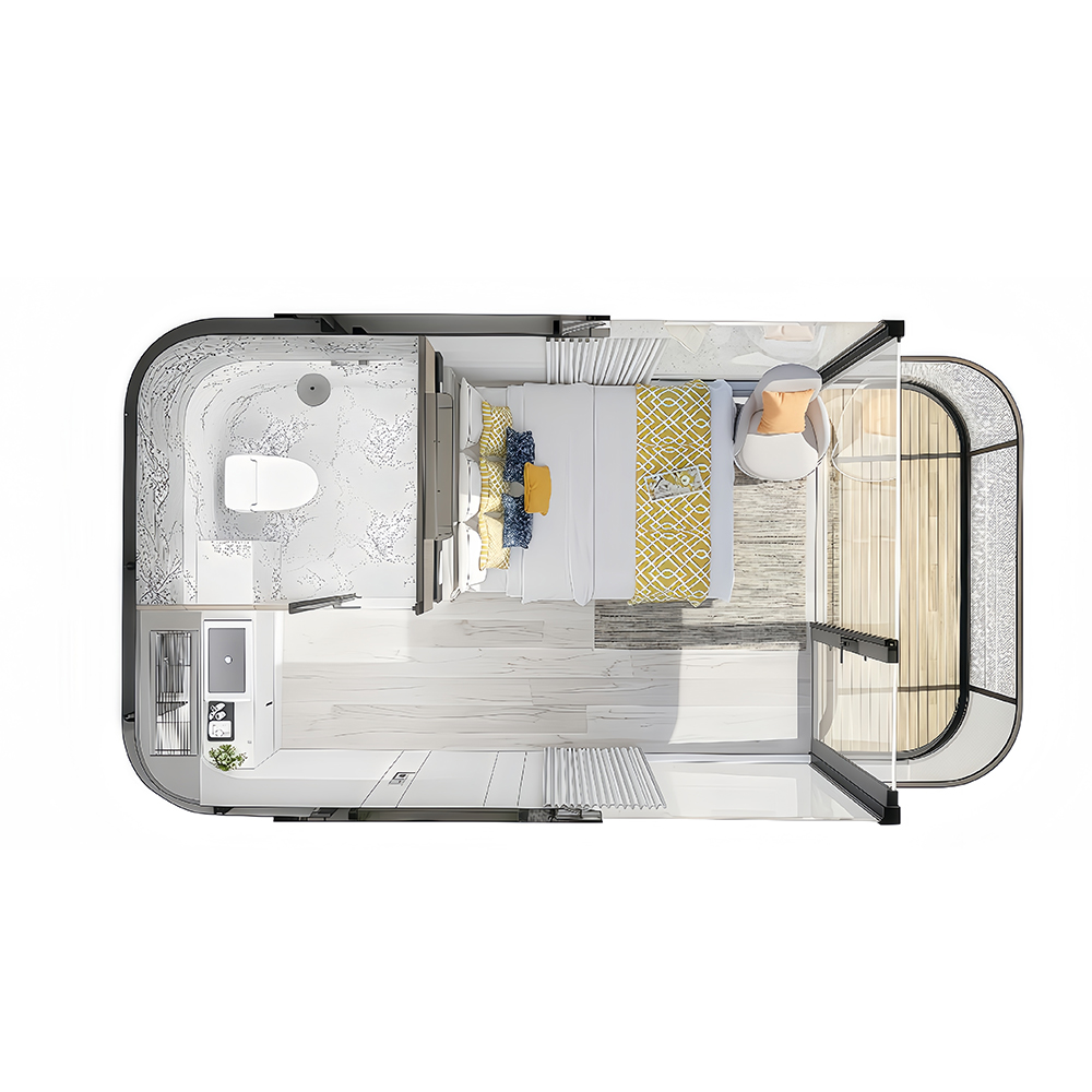 Casa de cápsula modular pré-fabricada padrão S1